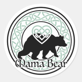 Mama Bear Celtic Circle of Love and Strength Runder Aufkleber