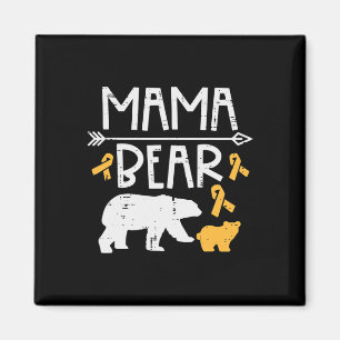 Mama Bear Childhood Cancer Ribbon Awareness Mama M Magnet