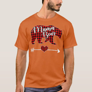 Mama Bear Christmas Pajama Red Buffalo Plaid Famil T-Shirt