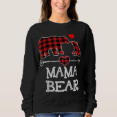 Mama Bear Christmas Pajama Red Kariert Buffalo Fam Sweatshirt (Vorderseite)