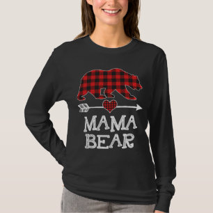 Mama Bear Christmas Pajama Red Kariert Buffalo Fam T-Shirt