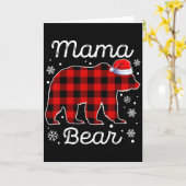 Mama Bear Christmas Pajamas Red Plaid Buffalo Fami Karte (Gelbe Blume)