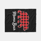 Mama Bear Christmas Red Buffalo Plaid Family Match Fleecedecke (Vorderseite (Horizontal))
