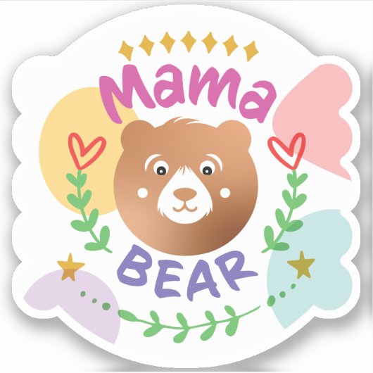 Mama Bear Cozy #4 Aufkleber (Vorderseite)