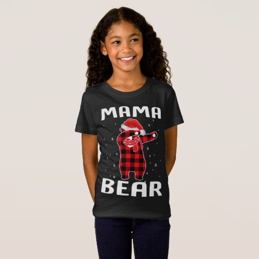 Mama Bear Dabbing Weihnachts Pajama mit Weihnachts T-Shirt (Vorne ganz)
