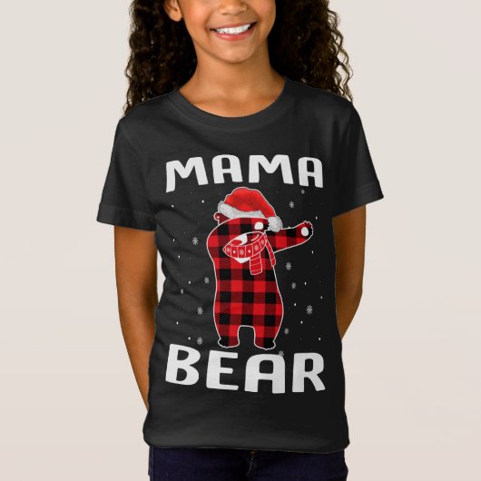Mama Bear Dabbing Weihnachts Pajama mit Weihnachts T-Shirt (Vorderseite)