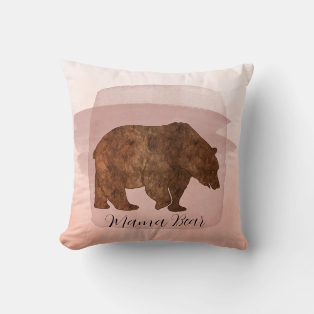Mama Bear Dusty Blush Kissen (Vorderseite)