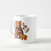 Mama Bear Elegante Blume Mama Kaffeetasse (Vorderseite Links)