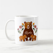 Mama Bear Elegante Blume Mama Kaffeetasse (Links)
