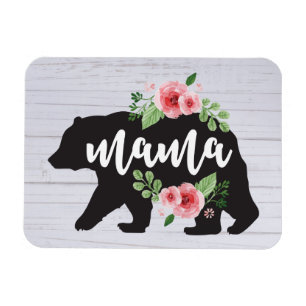 Mama Bear Elegante Rustikale Blume Mama Magnet