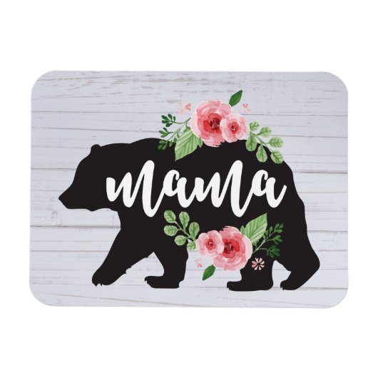 Mama Bear Elegante Rustikale Blume Mama Magnet (Horizontal)