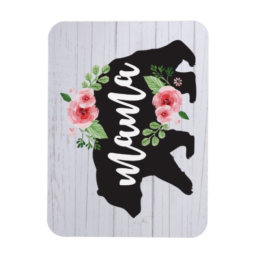 Mama Bear Elegante Rustikale Blume Mama Magnet (Vertikal)