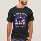 Mama Bear Epilepsy Barkeeper-Krieger-Unterstützer T-Shirt (Vorderseite)