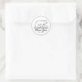 Mama Bear EST 2025 Circle Logo Line Art Runder Aufkleber (Tasche)
