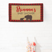 Mama Bear Flannel Baby Duschbanner Banner (InSitu)
