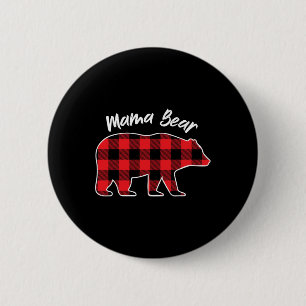 Mama Bear Flannel Red Kariert Pajama Familie Match Button