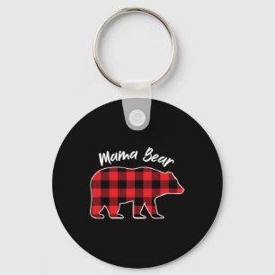 Mama Bear Flannel Red Kariert Pajama Familie Match Schlüsselanhänger