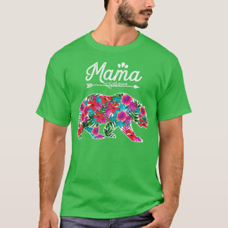 Mama Bear Floral Design T-Shirt