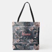 Mama Bear Floral Muster Pink Grau Tasche (Vorderseite)