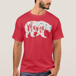 Mama Bear Floral Pattern Fun Mama Mutter Geschenk  T-Shirt