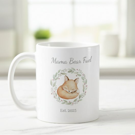 Mama Bear Fuel Watercolor Fox Mug Kaffeetasse