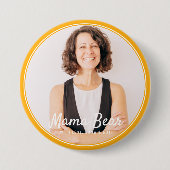 Mama Bear Gerahmt Modernes einfaches Foto Button (Vorderseite)