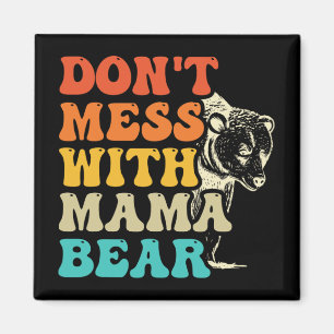 Mama Bear Groovy Art Mütter Tag nicht betrügen Magnet