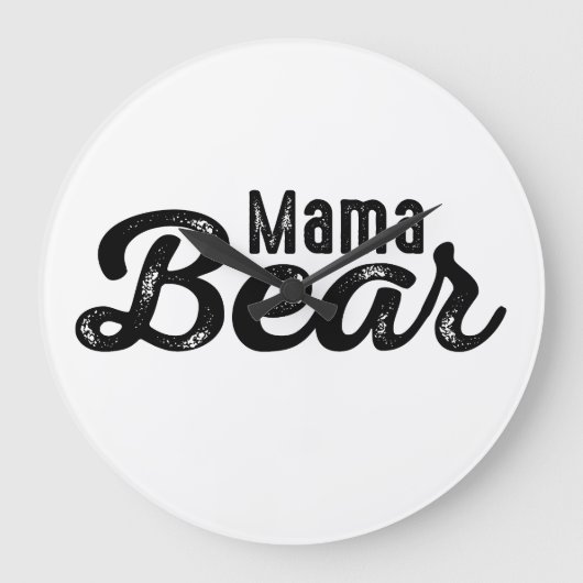 Mama Bear Große Wanduhr (Vorderseite)