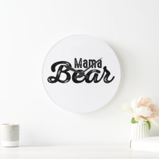 Mama Bear Große Wanduhr