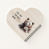 Mama Bear Heart-Shaped Personalized Notebook Notizblock (Rückseite)