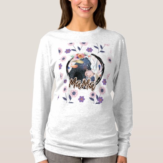 "Mama Bear Hug" Mutter Day Long Sleeve T - Shirt (Vorderseite)