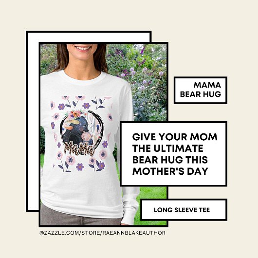 "Mama Bear Hug" Mutter Day Long Sleeve T - Shirt