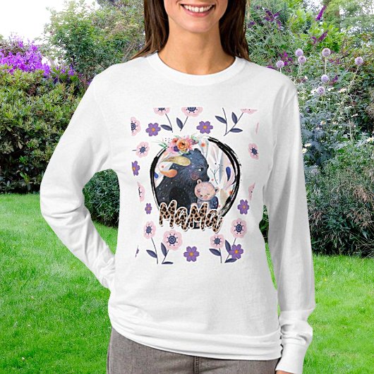 "Mama Bear Hug" Mutter Day Long Sleeve T - Shirt
