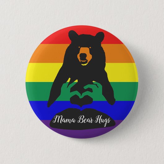 Mama Bear Hugs Button (Vorderseite)