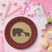 Mama Bear Kariert Lumberjack Flannel Papier Teller (Party)