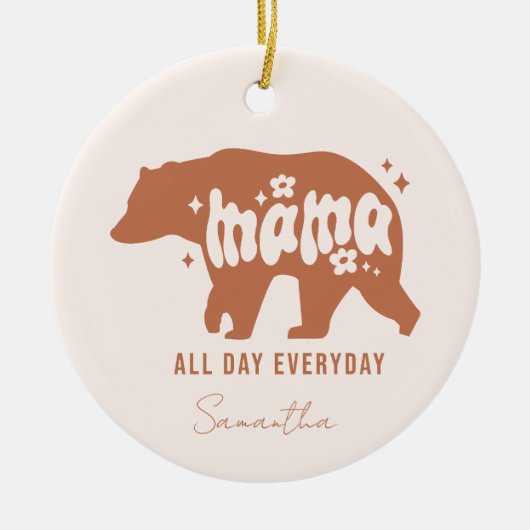 Mama Bear Keramik Ornament (Vorne)
