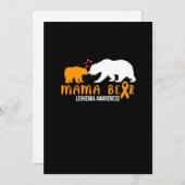 Mama Bear Leukemia Bewusstsein Orange Band Unterst Einladung (Vorne/Hinten)