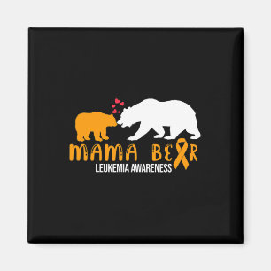 Mama Bear Leukemia Bewusstsein Orange Band Unterst Magnet
