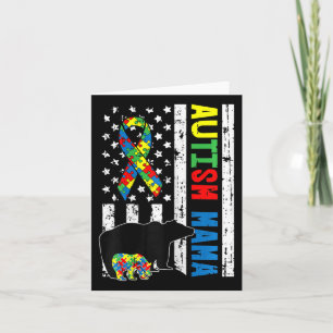 Mama Bear Matching Family Autism Awareness Geschen Karte