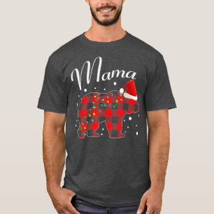 Mama Bear Matching Pajama Family Buffalo Mama Chri T-Shirt