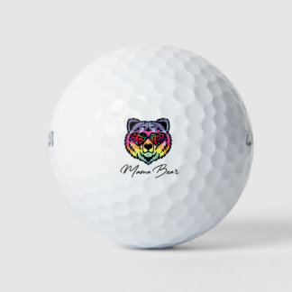 Mama Bear mehrfarbiges Bärenlogo Golfball