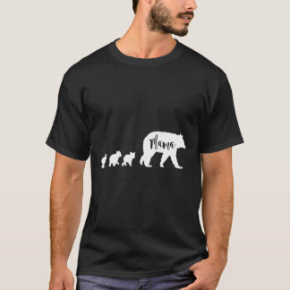 Mama Bear mit 3 Cubs Spaß Mama Muttergeschenk T-Shirt