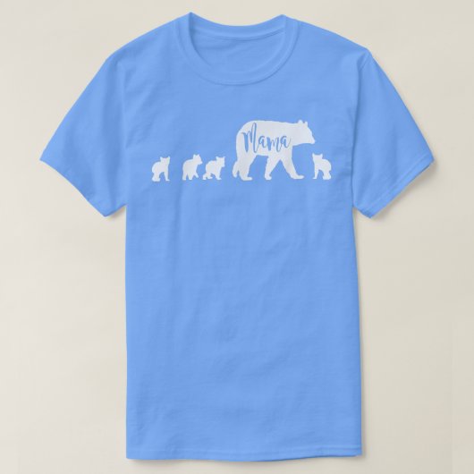 Mama Bear mit 4 Cubs Spaß Mama Muttergeschenk T-Shirt (Design vorne)