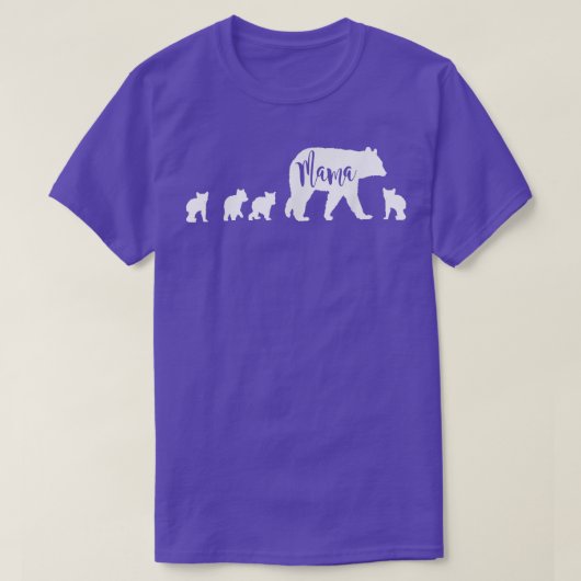 Mama Bear mit 4 Four Cubs Spaß Mama Muttergeschenk T-Shirt (Design vorne)
