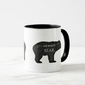 Mama Bear Mothers Day Black in White Rusdern Moder Tasse (VorderseiteRechts)