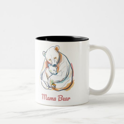 Mama Bear Mothers Day Zweifarbige Tasse (Rechts)
