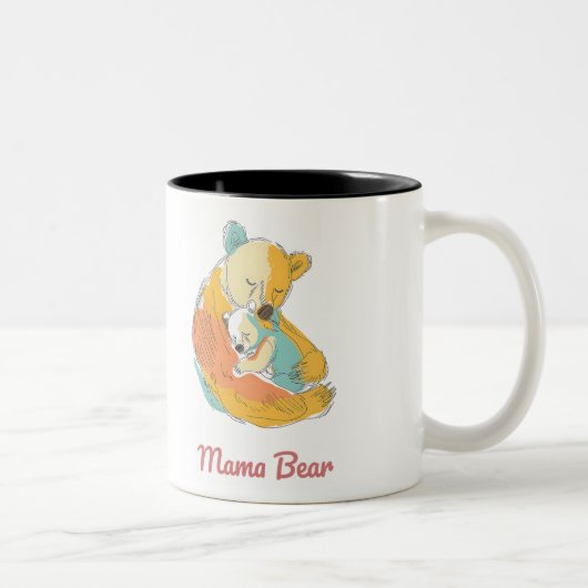 Mama Bear Mothers Day Zweifarbige Tasse (Rechts)