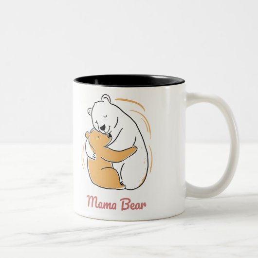 Mama Bear Mothers Day Zweifarbige Tasse (Rechts)
