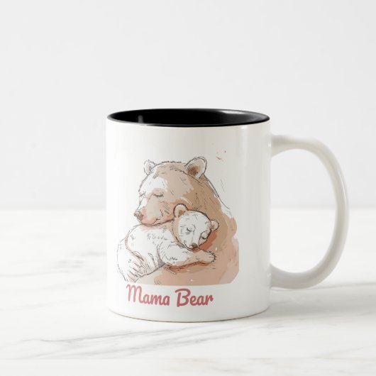 Mama Bear Mothers Day Zweifarbige Tasse (Rechts)