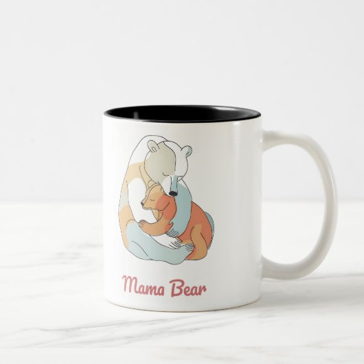 Mama Bear Mothers Day Zweifarbige Tasse (Rechts)